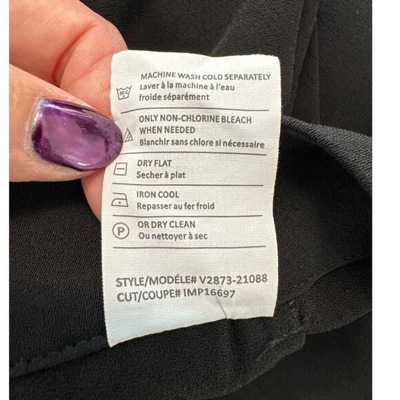 VINCE Women's Black Crepe Tapered Pull-On Dress Pant, Size L,EUC - Picture 6 of 7